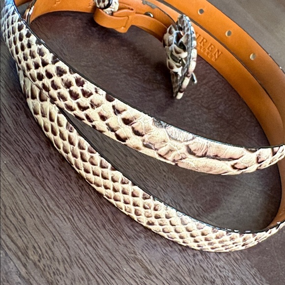 Lauren Ralph Lauren Python Snakeskin Belt - Picture 5 of 10